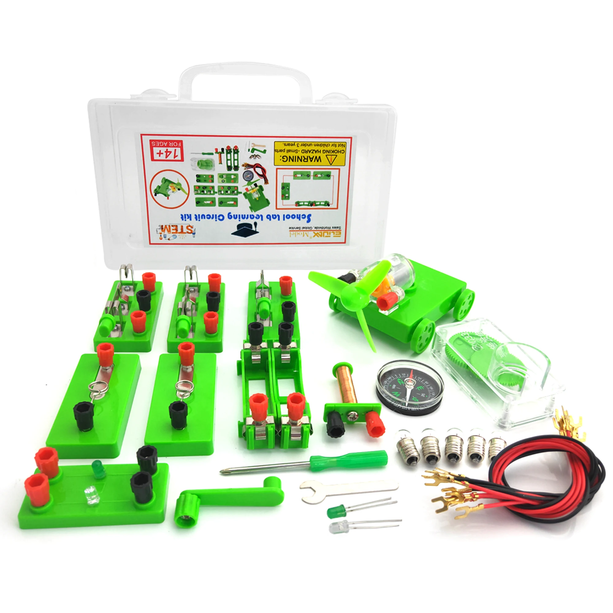 Kits educativos de circuito eléctrico para estudiantes, laboratorio escolar, aprendizaje de física, experimentos electromagnéticos, material didáctico, juguetes científicos