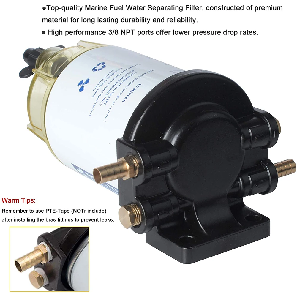 S3213 Conjunto de filtro separador de agua y combustible compatible con motor fueraborda Mercury Yamaha Racor Sierra Motor Boat 10 micras