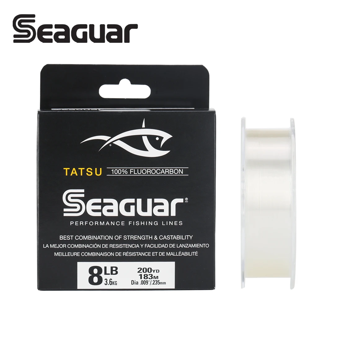 SEAGUAR-Hilo de Pesca de fluorocarbono TATSU, sedal de Pesca de 183M de fibra de carbono, monofilamento japonés, aparejos de Pesca de agua dulce, 6LB-12LB