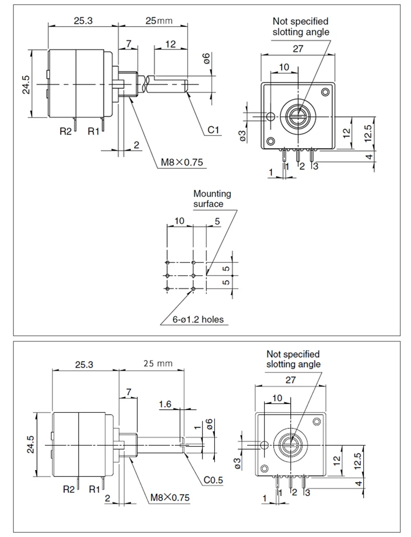 Potenciómetro de Motor Logarítmico Original JAPAN ALPS RK27, Interruptor de Volumen 10K 50K 100K para Amplificador Estéreo HiFi, Kit de Audio DIY