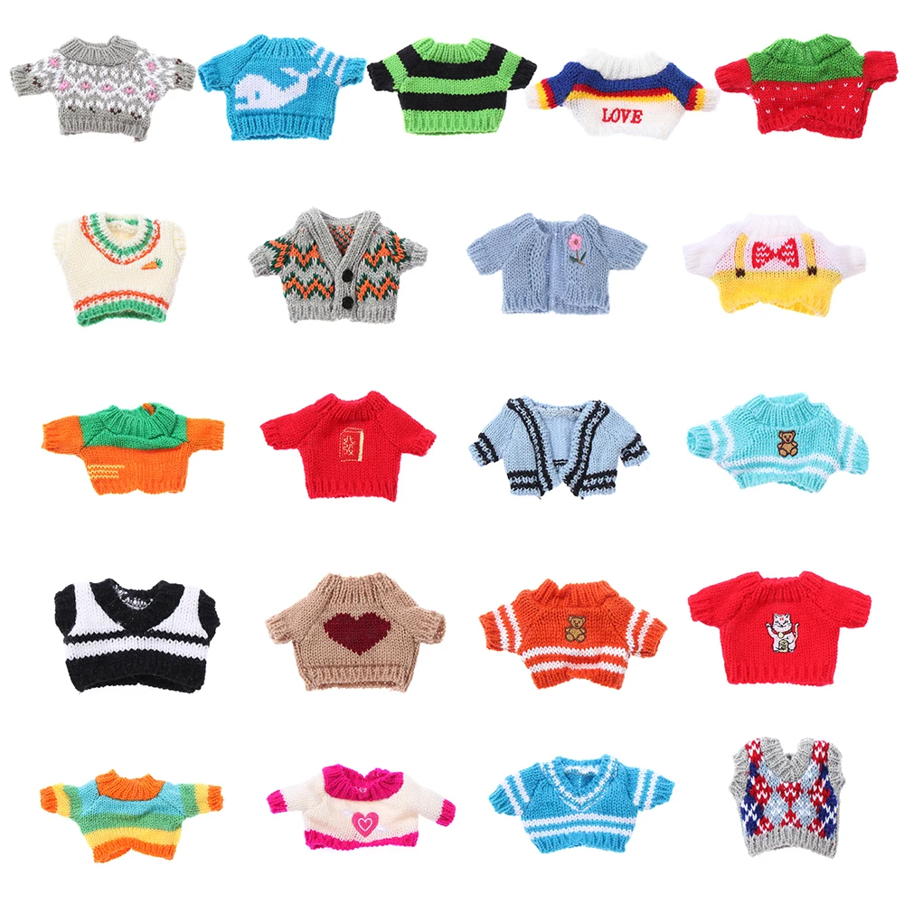 Ropa de juguete de peluche para muñecas de 20CM, accesorios para muñecas 1/12 Idol, Tops de moda, suéter, abrigo, chaleco, monos, regalos para muñecas
