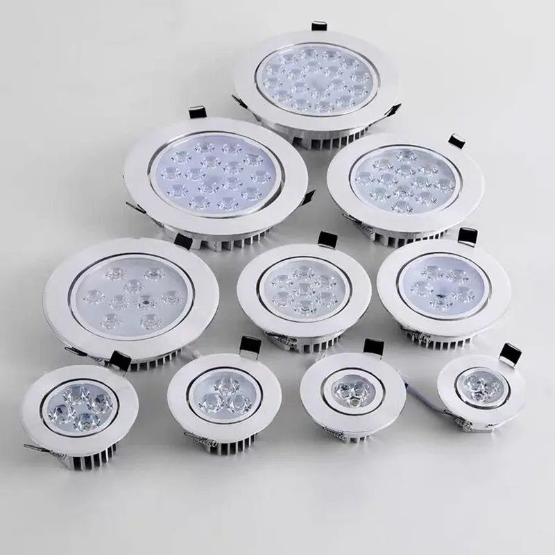 Downlight LED regulable redondo, 3W, 6W, 10W, 14W, 18W 24W, luz de techo LED COB integrada, iluminación interior ac85-265V