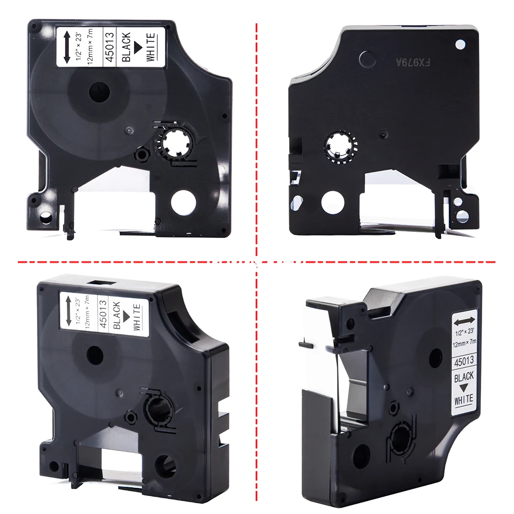 Etiqueta de 6/9/12/19/24mm Compatible con cinta DYMO D1 45013 45018 40913 43613 45803 53713 para impresora Dymo LabelManager 160 280 450