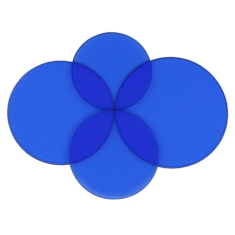 Filtro de Color azul para microscopio profesional 45 42 35 32 mm para accesorios de piezas de microscopio biológico óptico