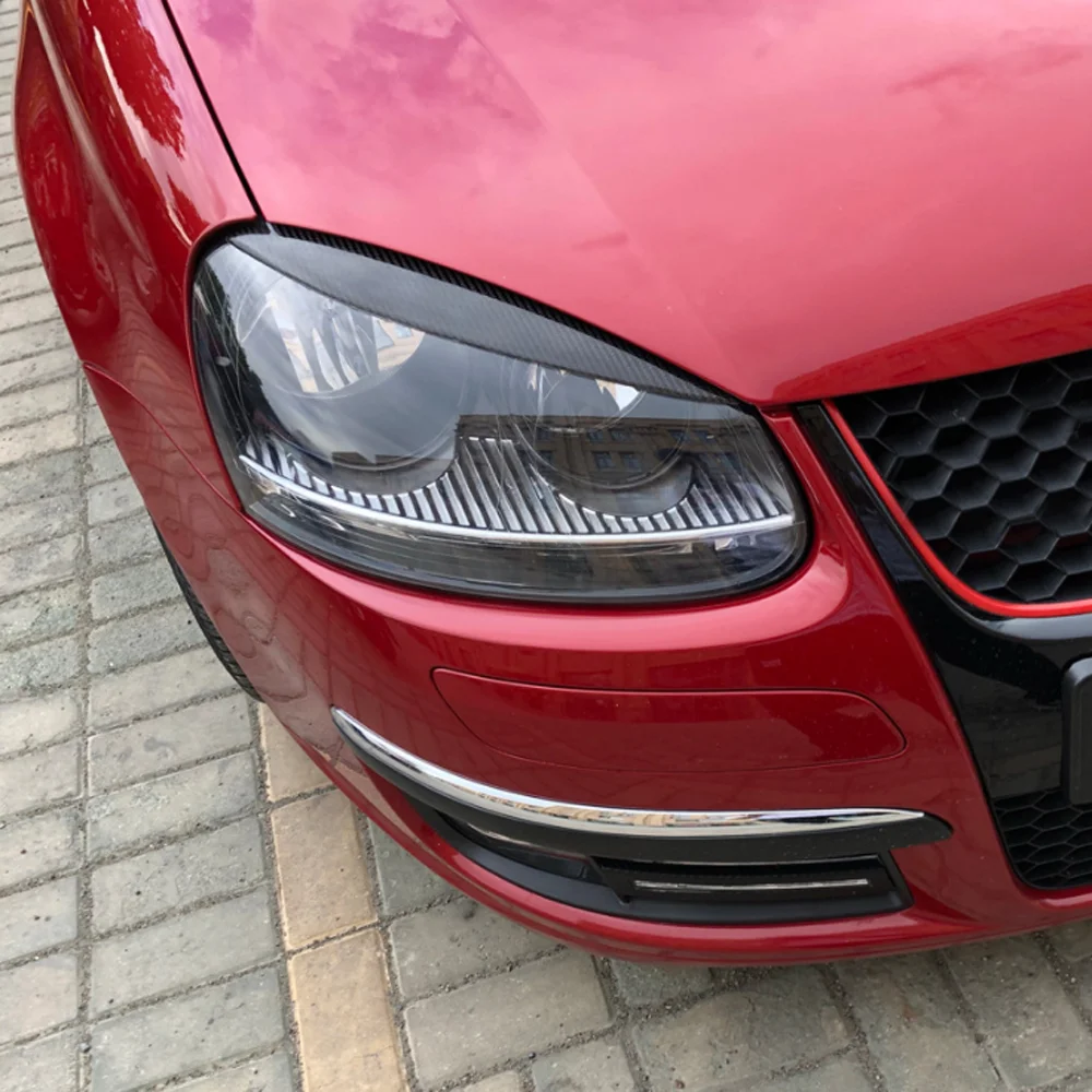 Faros delanteros negros brillantes, luz frontal de cejas modificada, tira embellecedora de cejas para VW Golf 5 GTI 2005 2006 2007
