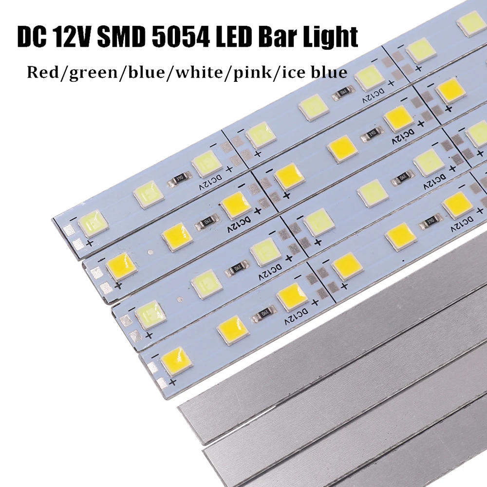 Tira de luz Led dura de 12V CC, 25cm, 50cm, SMD 5054, tira rígida de aluminio, lámpara para debajo del gabinete de cocina