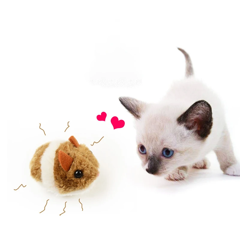 Juguetes para gatos con ratón bonito, suministros para gatos, juguete de peluche con movimiento para sacudir, ratón para mascotas, gatito, ratón pequeño de peluche divertido, juguetes interactivos para gatos