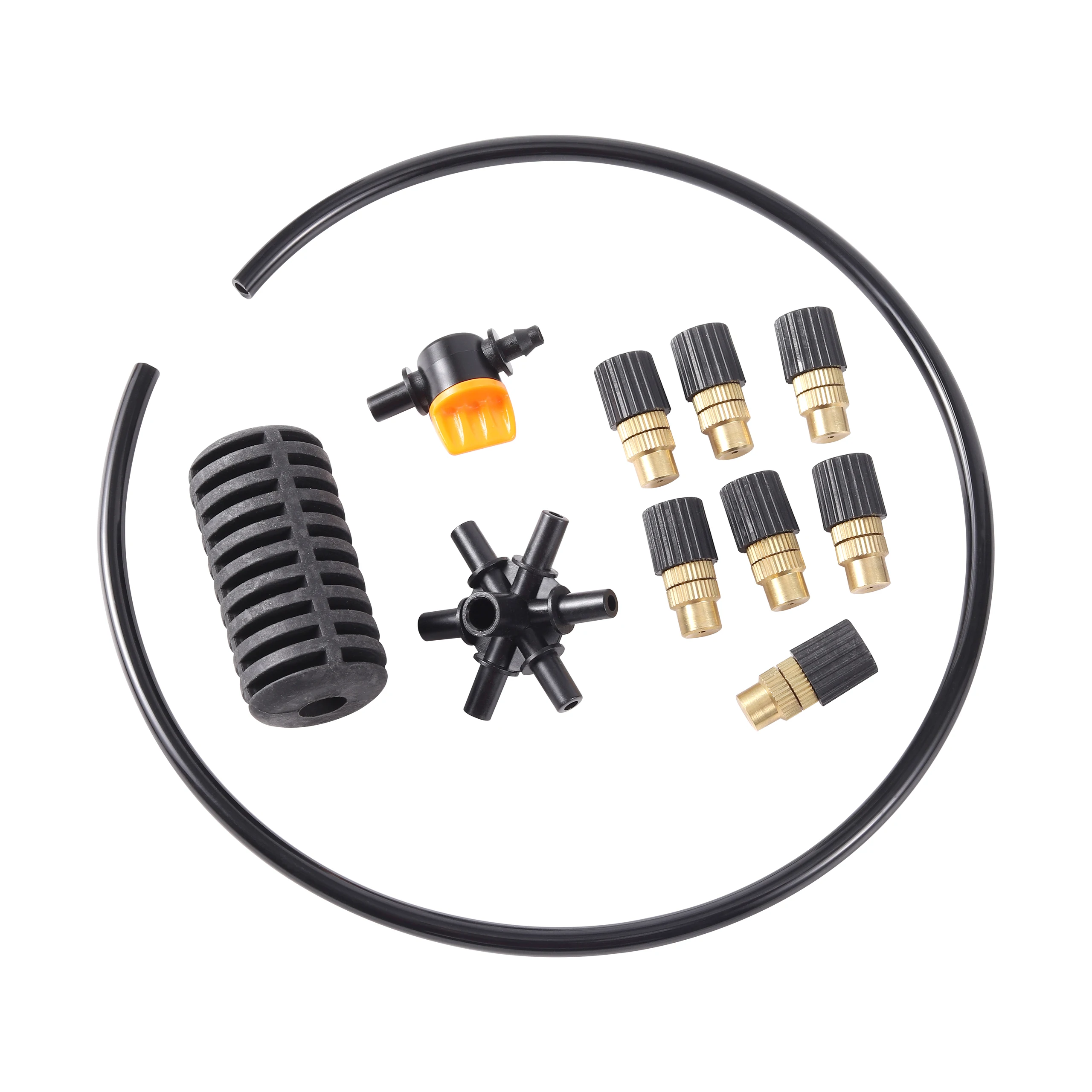 Kit de boquilla de nebulización de cobre ajustable de 4/5/6/7 vías, sistema de riego por atomización de jardín, Kit de agua, aspersor de humidificación de refrigeración