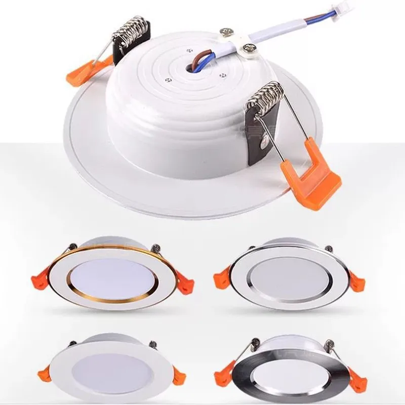 Luz LED empotrable regulable de tres tonos 110/220V, foco de 5W 7W 9W 12W 15W, luz LED empotrada en el techo, lámpara de luz blanca cálida.