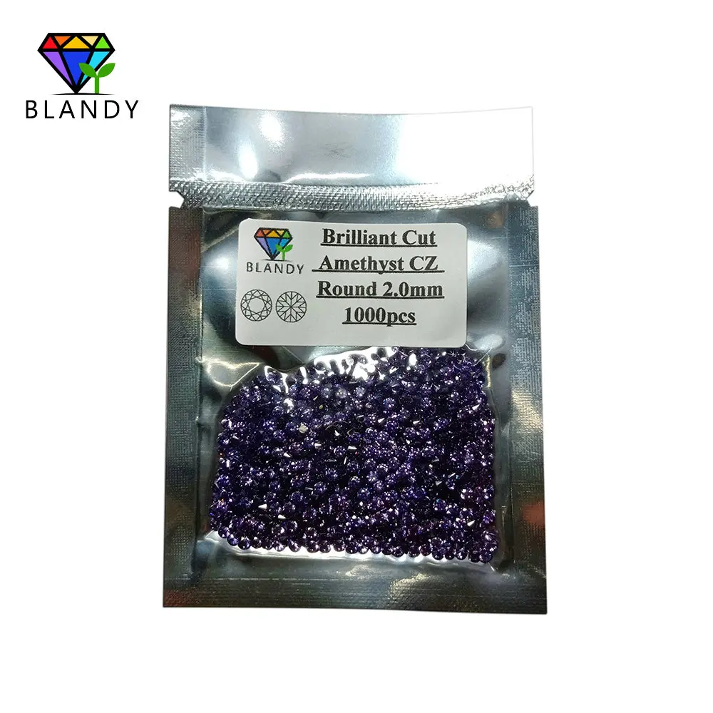 1000 unids/lote 0,8 ~ 3,0mm 5A calidad varios colores piedra CZ suelta corte brillante redondo Zirconia cúbica gemas sintéticas para joyería