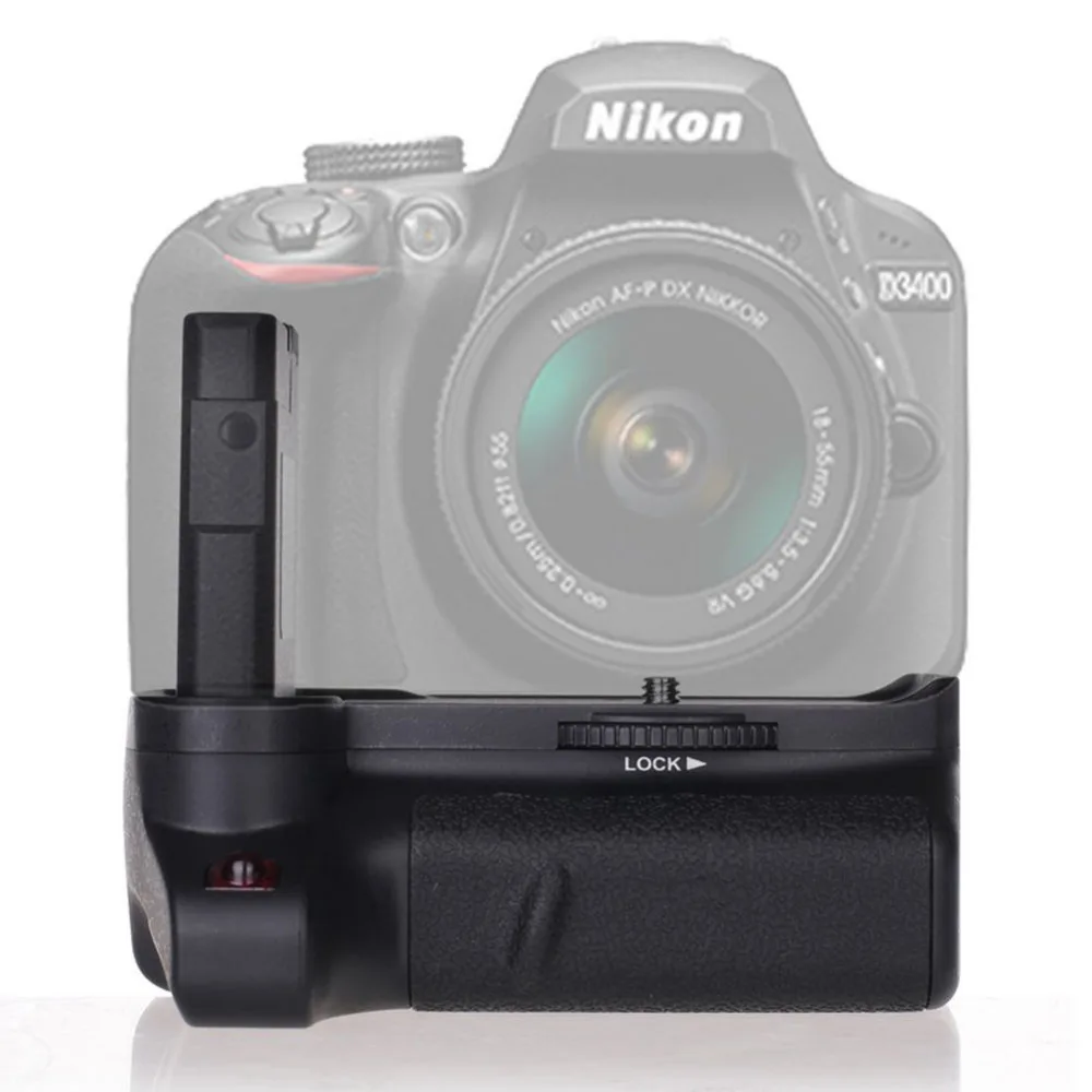 JINTU Pro Multi-Power Grip para cámara réflex digital Nikon D3400, botón de disparo vertical, funciona con batería EN-EL14