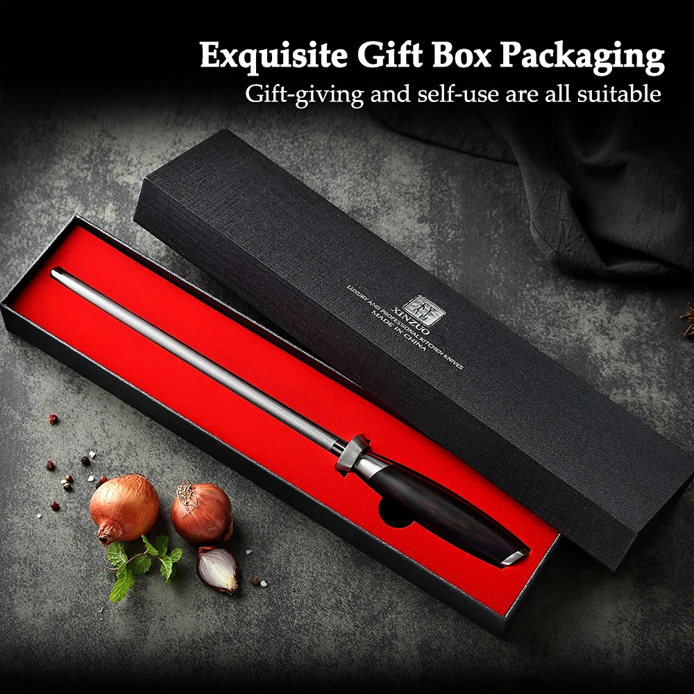 XINZUO-afilador de cuchillos de acero con alto contenido de carbono, varilla de afilado de diamante, asistente de cocina, Musat