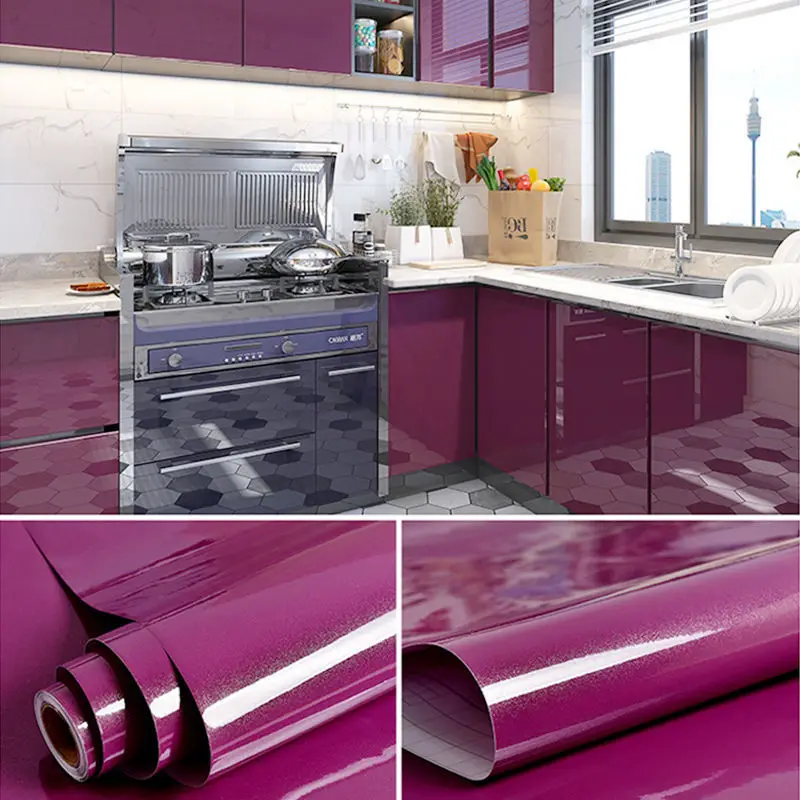 Papel tapiz autoadhesivo europeo, pintura Flash, papel tapiz de PVC, puerta de armario de cocina, muebles, pegatinas DIY, películas decorativas de vinilo