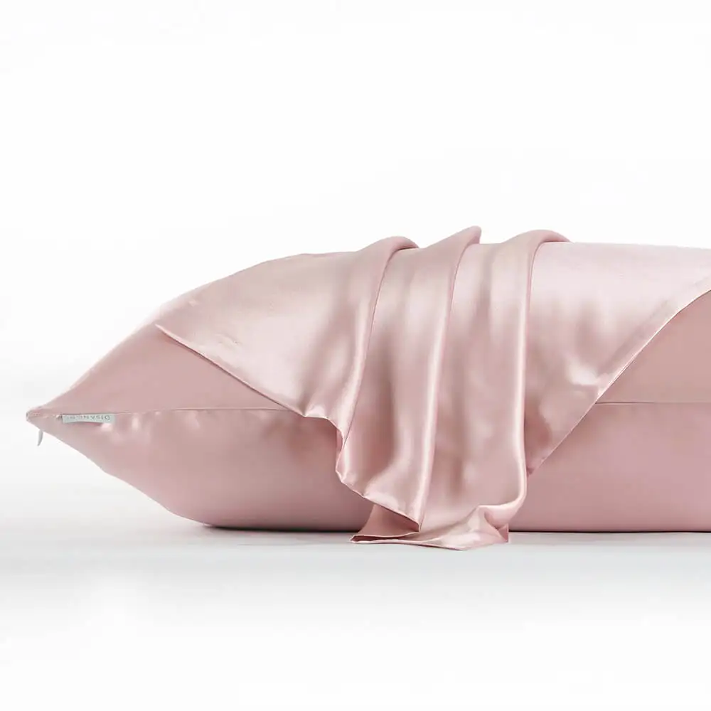 Funda de Almohada DISANGNI 22 Momme 100% Seda de Morera Pura para Cabello y Piel, Seda Natural de Doble Cara con Cierre Oculto, 1 Pieza