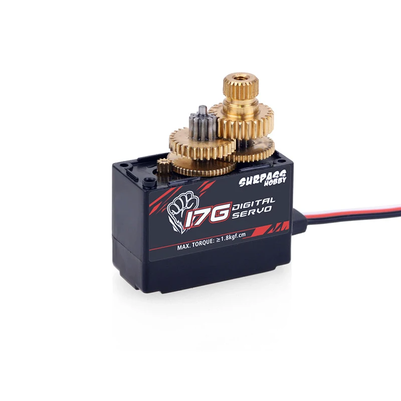 SURPASS Hobby 17g Micro Mini Servo S0017M engranaje 1,8 KG par Servo Digital para 1/16 1/18 RC coche helicóptero avión y barco