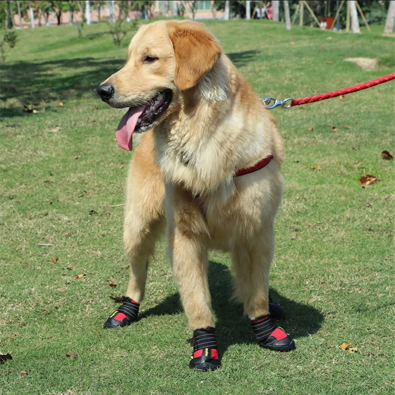 4 unids/set zapatos para perros medianos y grandes botas impermeables para perros de nieve y lluvia duraderas transpirables adiestramiento al aire libre senderismo zapatos para perros