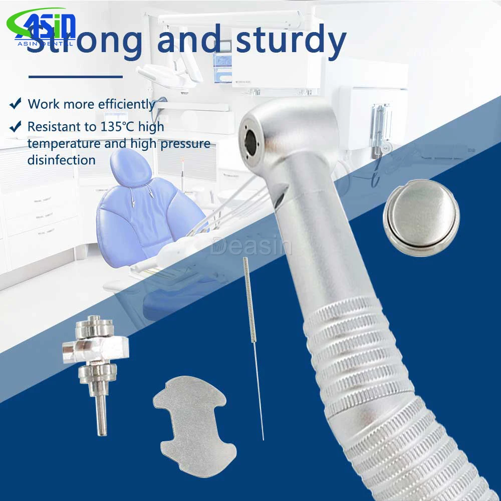 Pieza de mano de fibra óptica Dental, turbina de cabeza estándar LED, ajuste KV, acoplamiento rápido