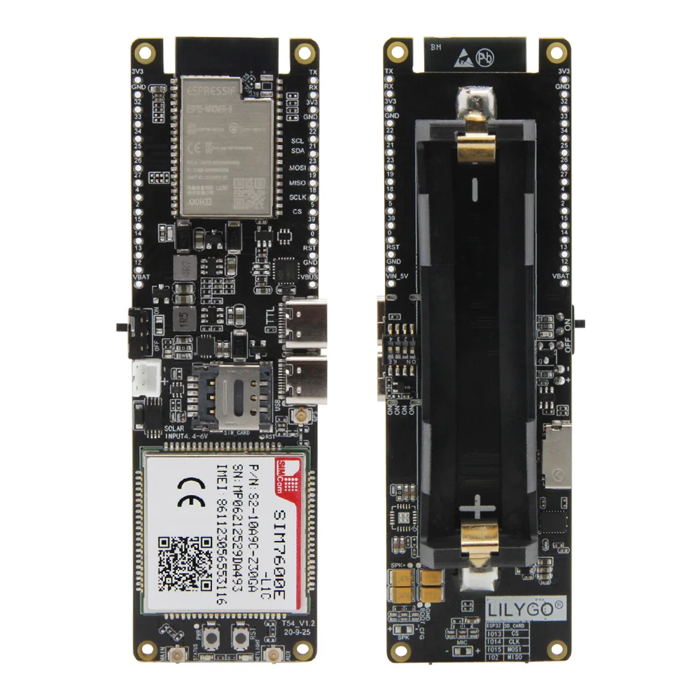 LILYGO ®   TTGO T-SIM7600E-L1C 4G LTE CAT4 módulo Dongle USB ESP32 Chip WiFi Bluetooth 18650 soporte de batería Placa de carga Solar