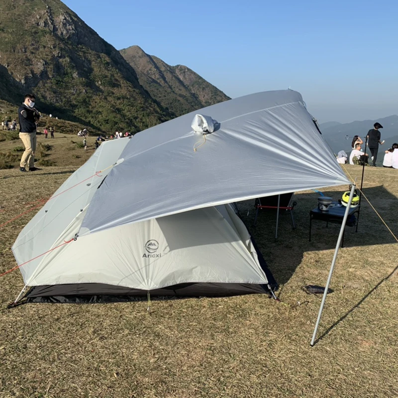 ARICXI-chubasquero ultraligero para senderismo y ciclismo, toldo para exteriores, Mini lona para acampar, refugio solar actualizado, revestimiento de silicona y plata 15D