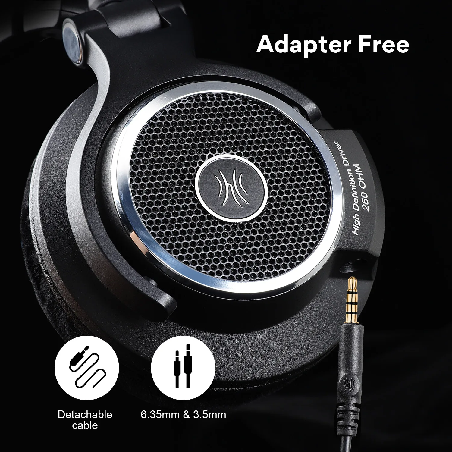Oneodio Monitor 80 auriculares abiertos con cable sobre la oreja 250Ω auriculares HiFi audiófilos Audio de alta resolución auriculares de estudio profesionales