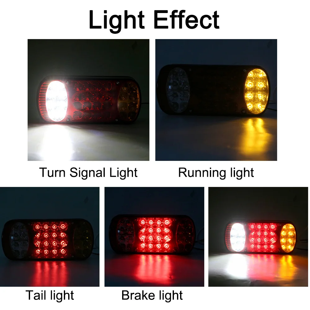 Lámpara de freno trasero de camión de 12V y 24V, luces LED de señal de giro para remolque, luces traseras, indicador de advertencia de parada, accesorios para camión y furgoneta y coche