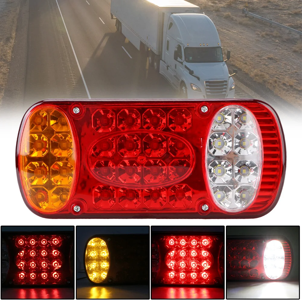 Lámpara de freno trasero de camión de 12V y 24V, luces LED de señal de giro para remolque, luces traseras, indicador de advertencia de parada, accesorios para camión y furgoneta y coche