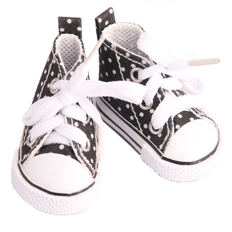 Zapatos de lona de 5cm para muñeca EXO Nancy hechos a mano, Mini zapatos de lona con puntos de 12 colores, zapatillas de deporte para DIY, muñeca rusa de algodón, el mejor regalo para niña