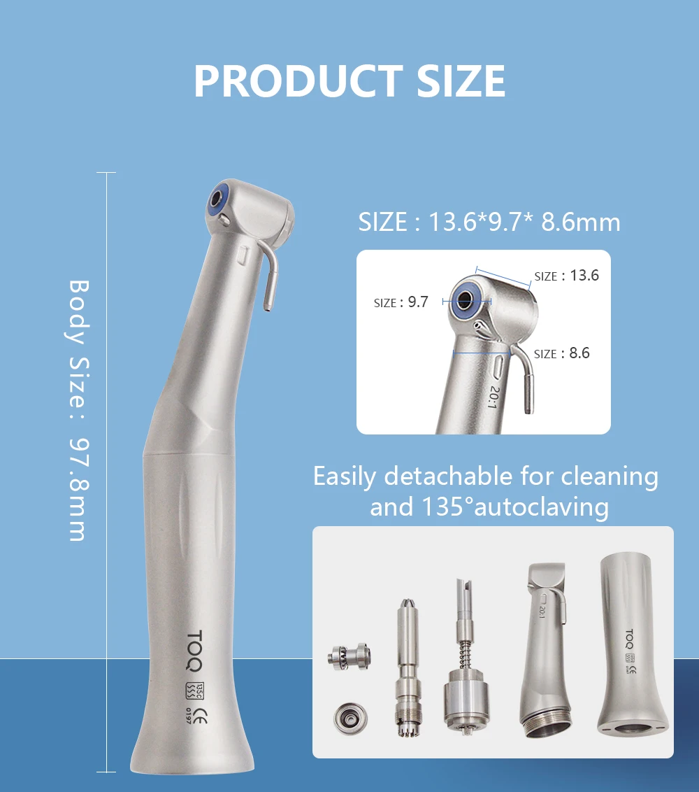 Pieza de mano para implante de cirugía, estilo X25L/X95L, contraángulo de fibra óptica Dental, pieza de mano de baja velocidad 1:1/1:5/20:1, turbina de aire