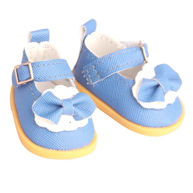 Zapatos de muñeca de algodón de 5 cm aptos para muñecas de 20 cm y 14 pulgadas, Mini zapatos de muñeca con cordones de cuero Pu en 10 colores para muñecas rusas DIY hechas a mano BDJ