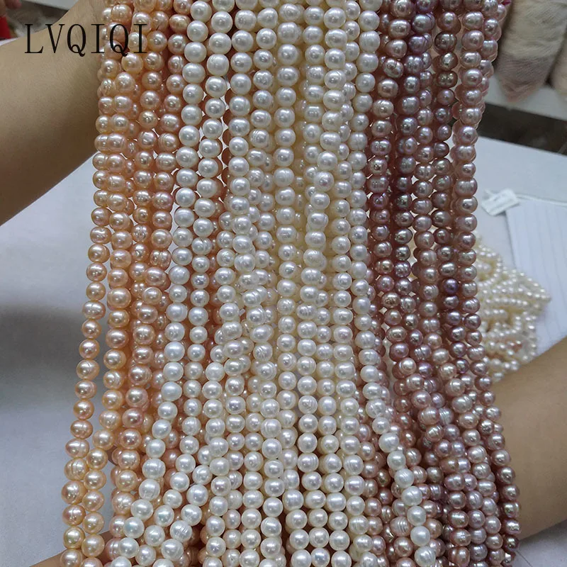 Cuentas de perlas naturales de agua dulce de alta calidad, 36cm, cuentas redondas de perlas sueltas para DIY, collar, pulsera, fabricación de joyas