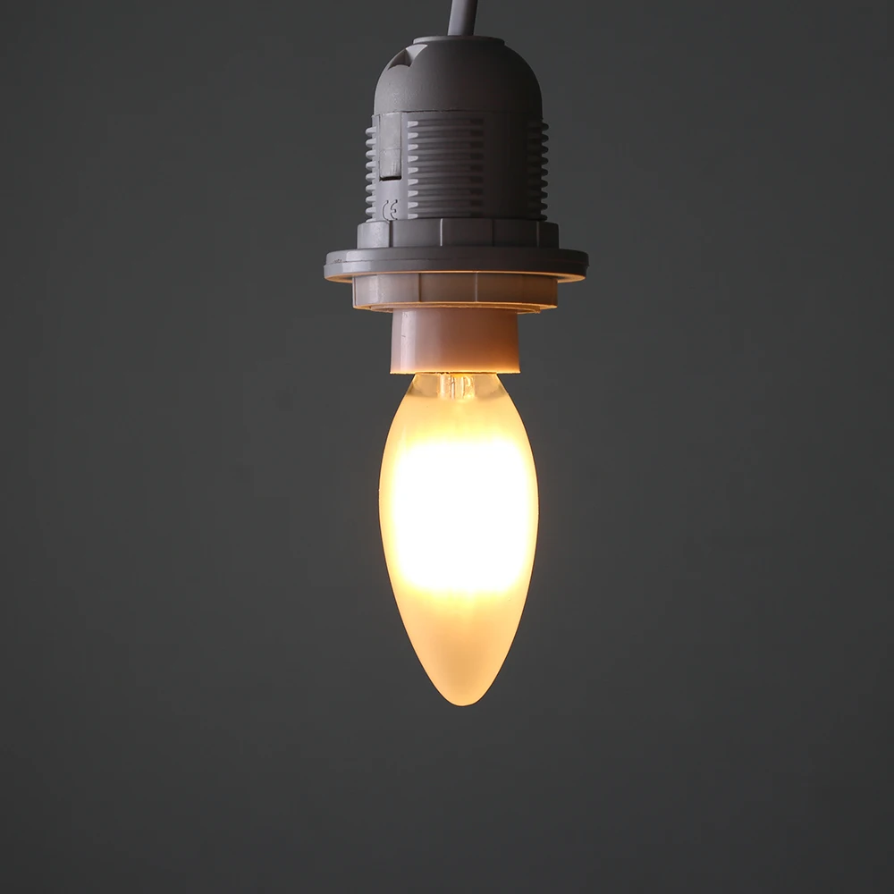 Bombilla LED Retro de Filamento C35, 4W 6W, Acabado Esmerilado, E12 E14, Regulable, Luz Cálida 2700k, para Lámparas de Araña