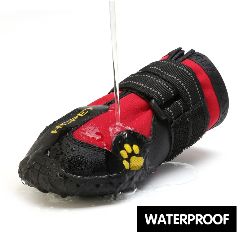4 unids/set zapatos para perros medianos y grandes botas impermeables para perros de nieve y lluvia duraderas transpirables adiestramiento al aire libre senderismo zapatos para perros