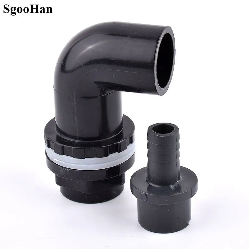 O.D20/25-8/10/12/14/16/19/20/25mmPVC, juego de juntas para tanque de peces, conector de drenaje curvo Pagoda, adaptador de manguera suave para riego de jardín