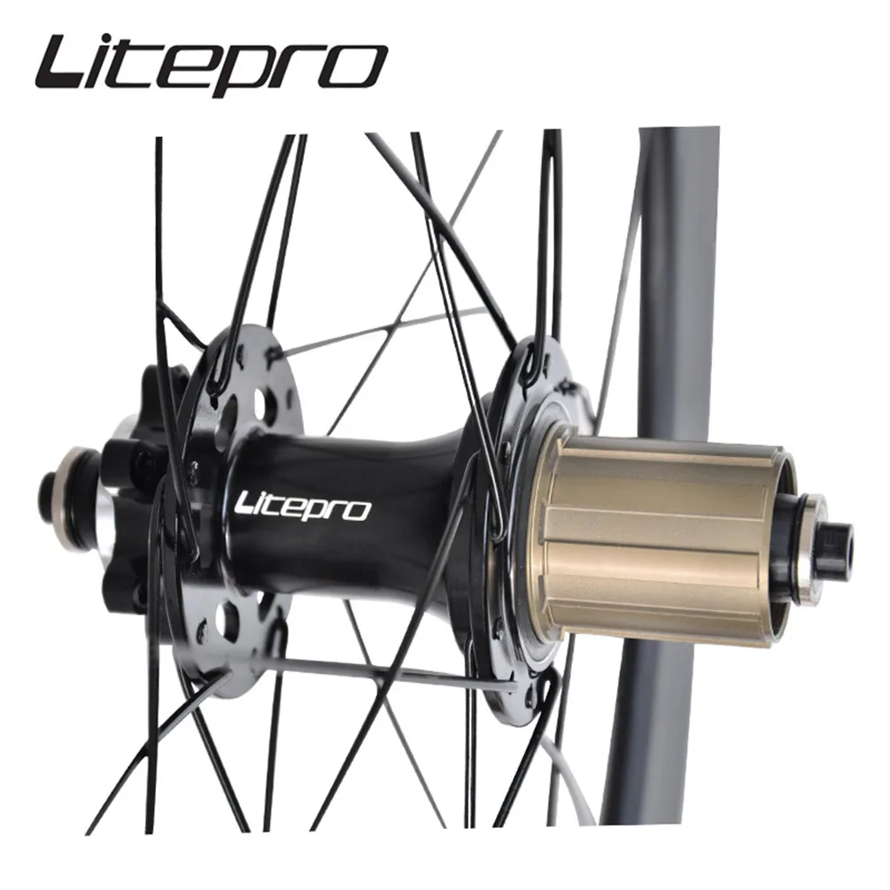 Bicicleta Plegable Litepro S42 AERO de 20 Pulgadas 406/451 con Frenos de Disco V, Juego de Ruedas de 11 Velocidades, 4 Rodamientos Sellados, Ruedas de Aleación, Llantas de Bicicleta BMX