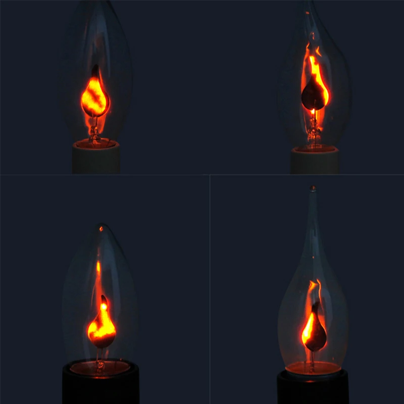 Vintage Edison E14 E27 bombilla Led vela luz efecto llama bombilla 3W AC220V hogar para decoración iluminación ampolla vela bombilla
