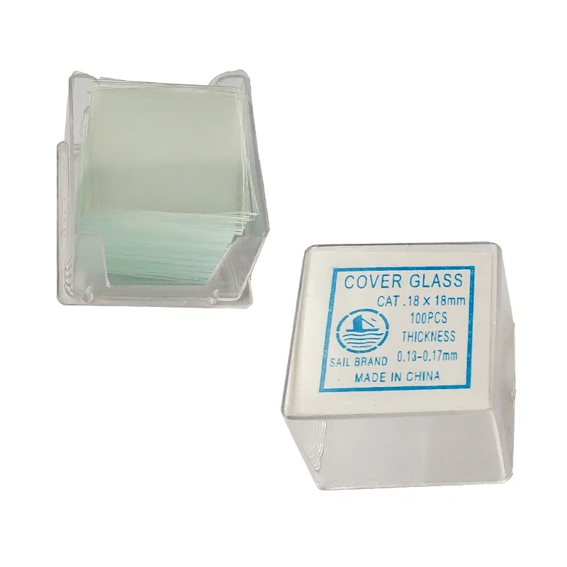 100 Unidades de Cubiertas de Vidrio Profesionales para Microscopio, Portaobjetos de Vidrio de 18x18 MM, Cubiertas para Portaobjetos de Microscopio al por Mayor