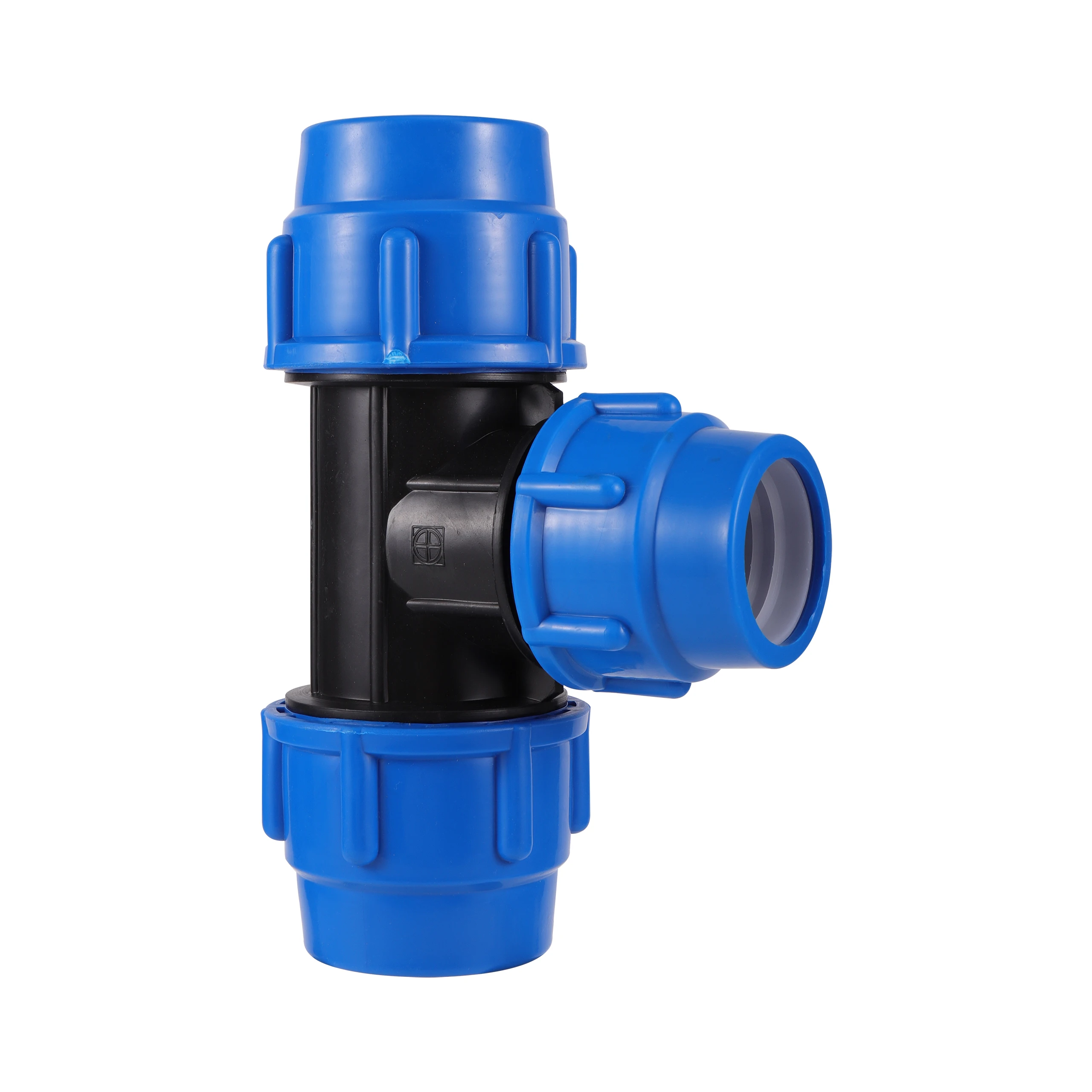 Conector reductor en T de tubo de PVC PE de 20/25/32/40/50mm, divisor de agua, conector de conversión de tubería de riego de jardín agrícola, azul