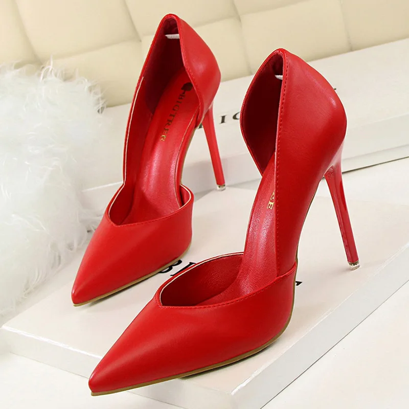 Zapatos BIGTREE, zapatos de tacón alto a la moda para mujer, zapatos negros, rosas y amarillos, zapatos de boda para mujer, zapatos de fiesta de aguja para mujer