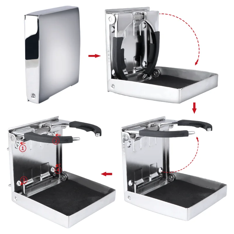 Accesorios para barcos, portavasos plegable de acero inoxidable para yates marinos, camiones, RV