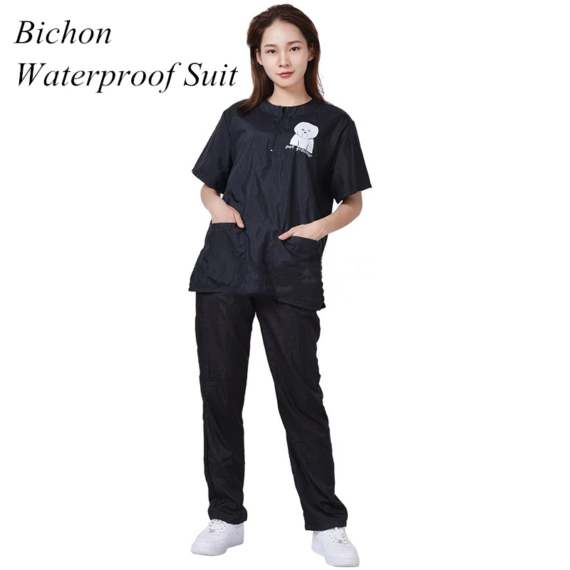 Traje de peluquero para mascotas, uniforme impermeable, corte de pelo para mascotas, transpirable, suave, conjunto de monos de esteticista, bata Pro Groomer G0708, S/M/L/XL/3XL