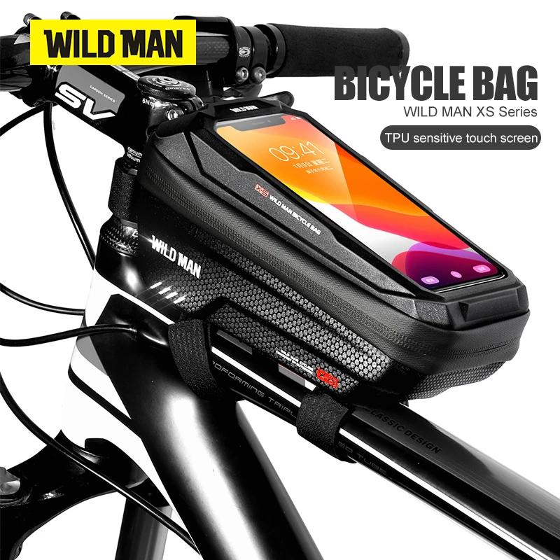 WILD MAN X2 bolsa de bicicleta EVA carcasa dura pantalla táctil impermeable bicicleta de carretera de alta capacidad bicicleta de montaña antivibración ciclismo