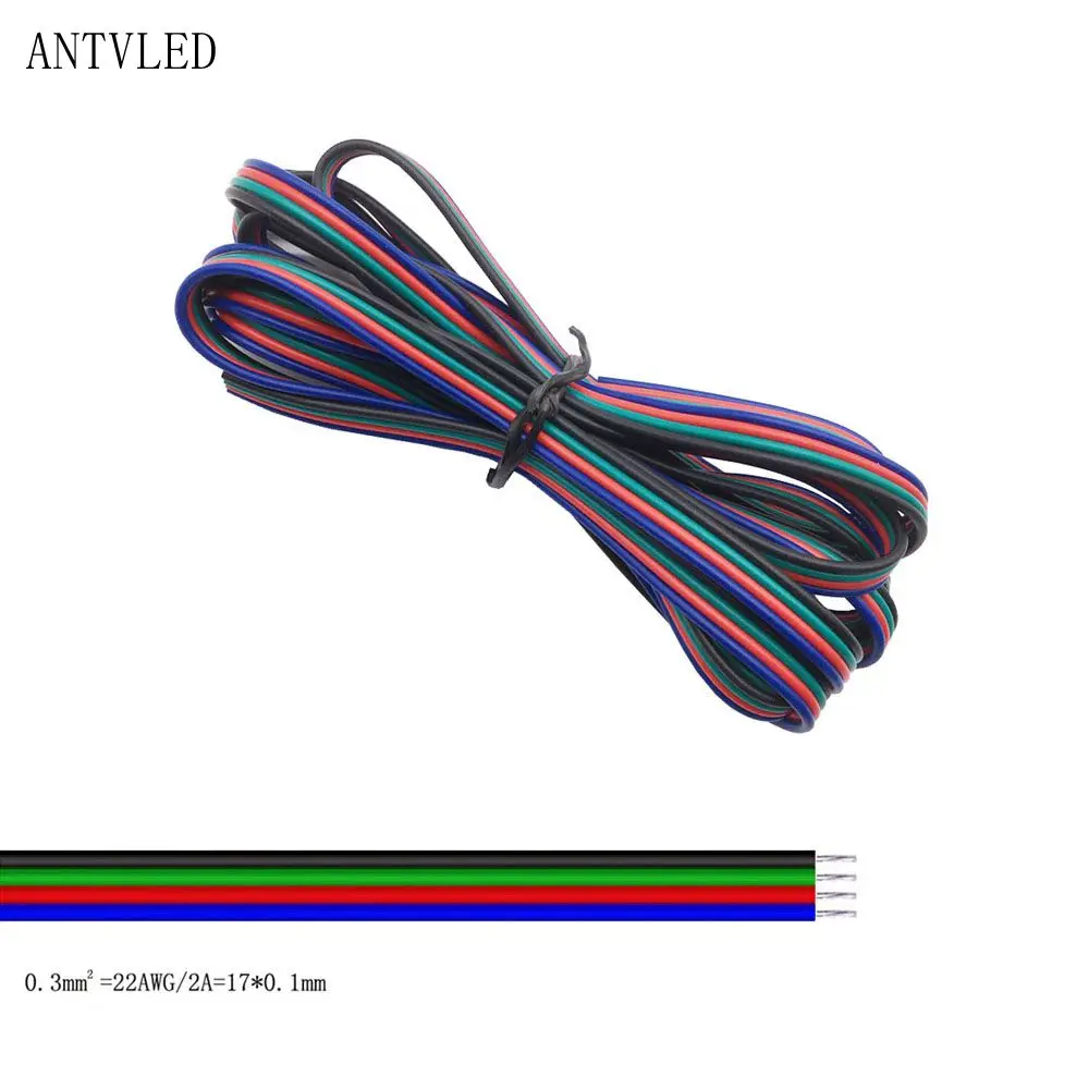 Cable de alambre Led de 5m/10m/50m/100m 22AWG 2 pines/3 pines/4 pines/5 pines/6 pines para tira de luz LED WS2812B WS2811 5050 2835 5730