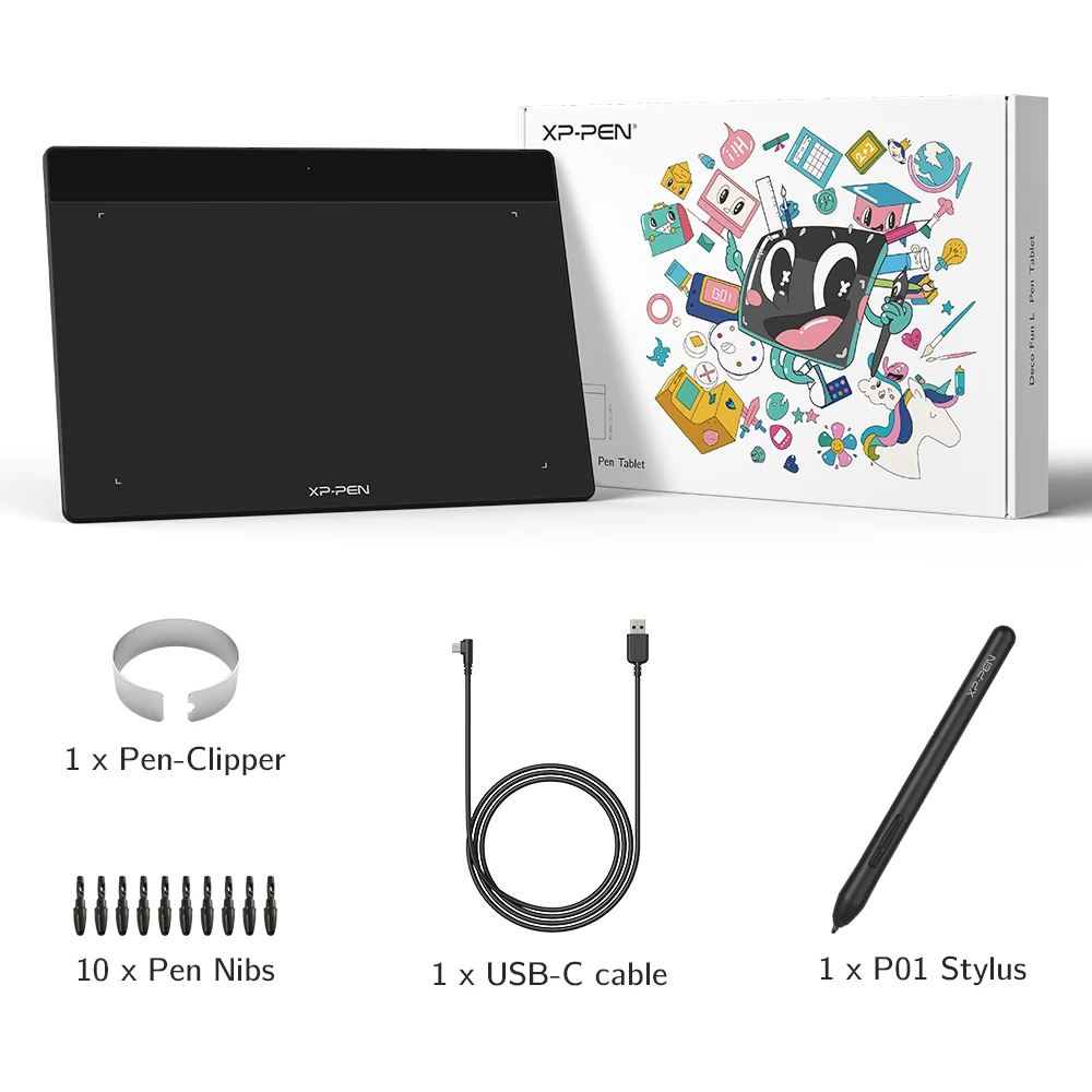 XPPen Deco Fun XS tableta de dibujo Digital tableta gráfica de 4 pulgadas para firma artística educación en línea para Windows Mac Android Linux