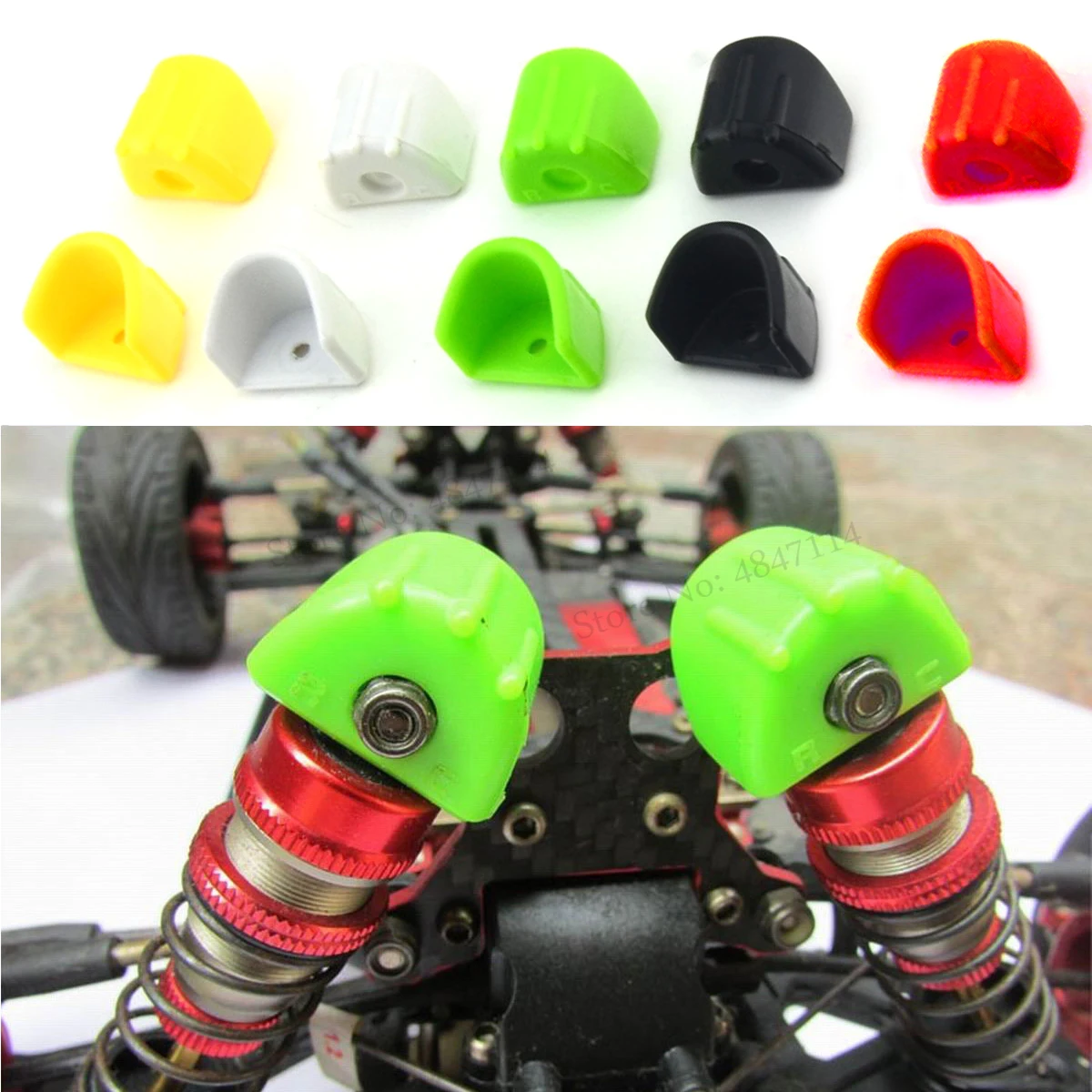 Amortiguador de coches RC, cubierta resistente al desgaste, protectores de absorción, pegamento anticolisión de goma antidesgaste para camión monstruo 1/8