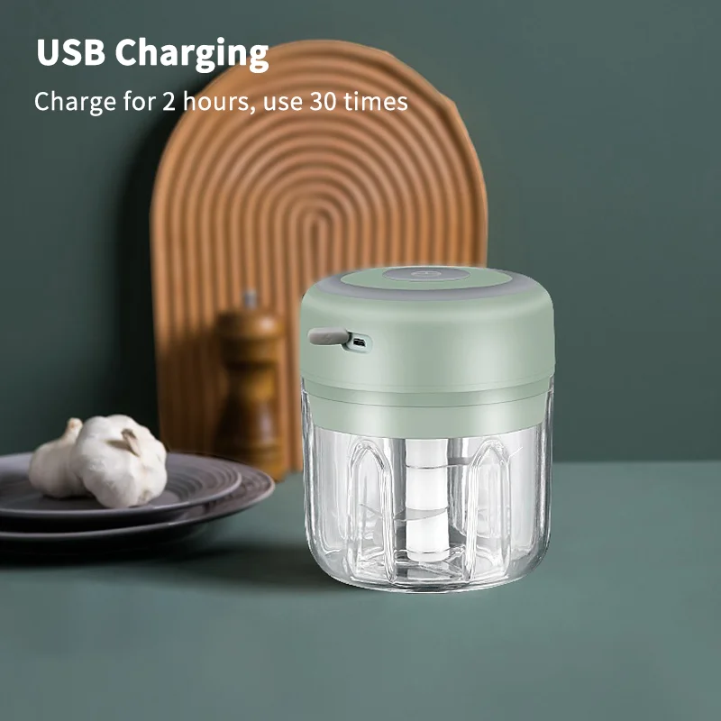 HiPiCok-picadora de carne eléctrica, trituradora de ajo, picadora de alimentos, Mini prensa de ajo, picadora de verduras, máquina trituradora, utensilios de cocina USB