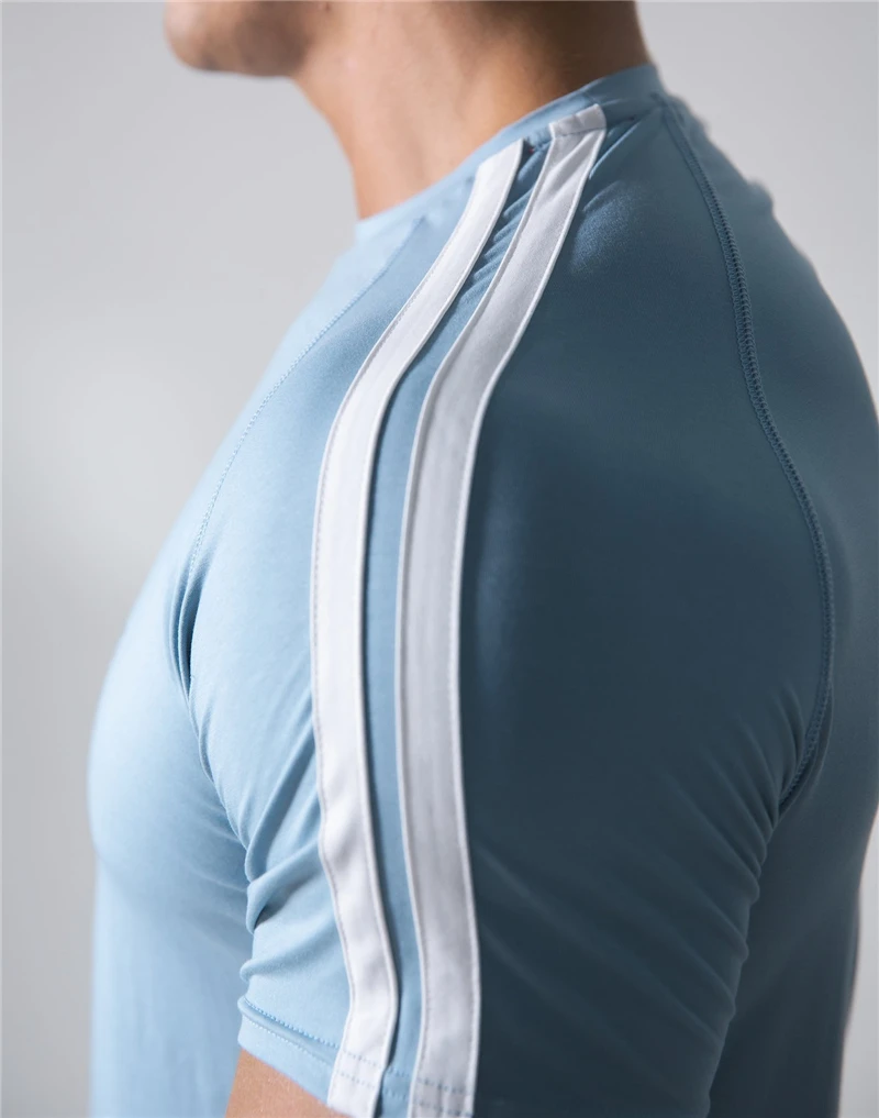 Camiseta deportiva para correr para hombre, Camisa ajustada de algodón, elástica, para entrenamiento, gimnasio, trotar, nueva