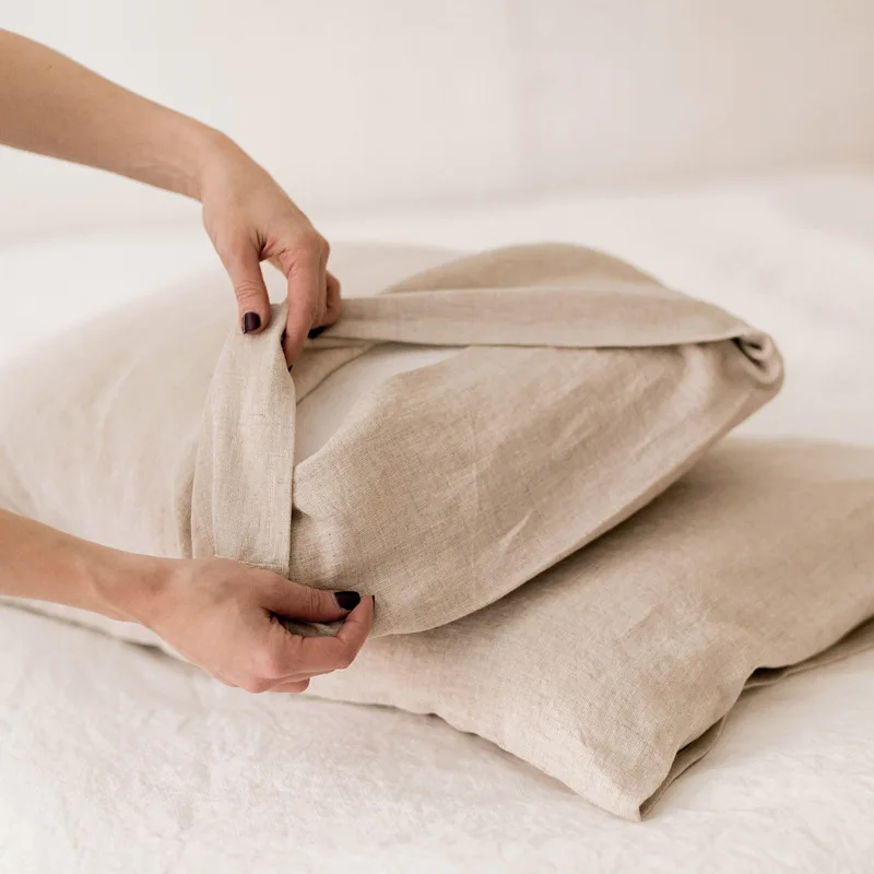 Juego de Ropa de Cama de Lino Orgánico Puro, Incluye Funda Nórdica y 2 Fundas de Almohada, Ropa de Cama, Funda de Edredón con Botones o Cierre, Tamaño King