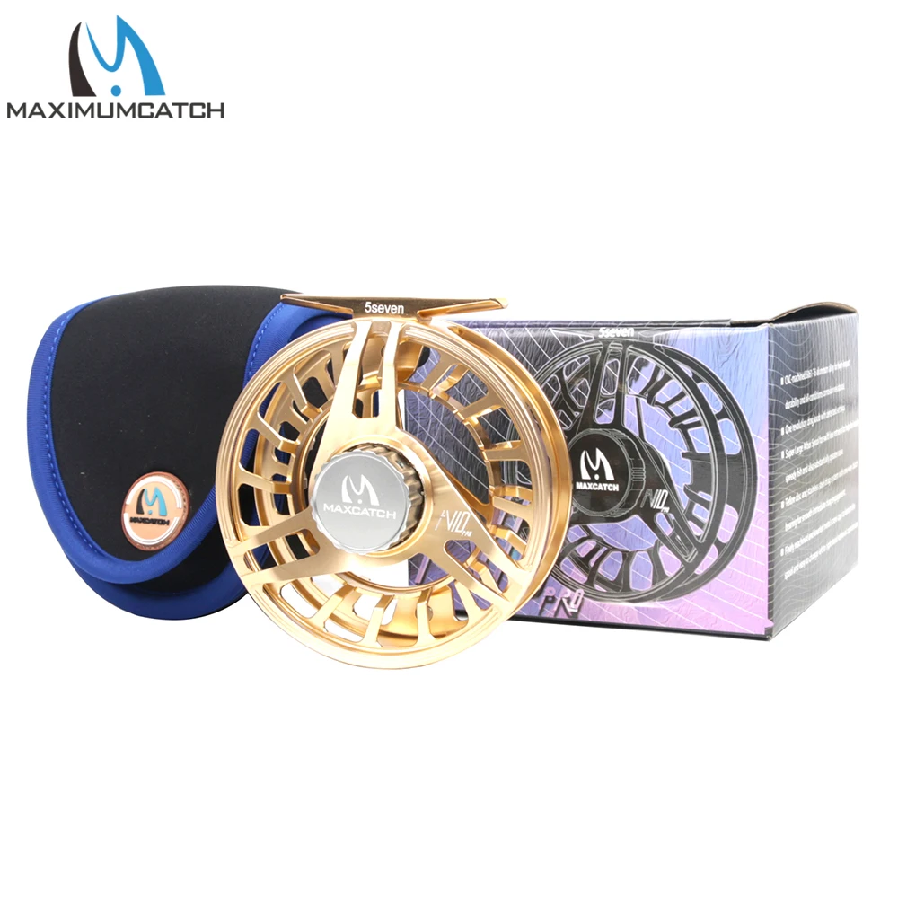 Carrete de Pesca con Mosca Maximumcatch AVID PRO 3-9wt, Ligero y Reforzado, Mecanizado CNC en Aluminio 6061T6, Robusto