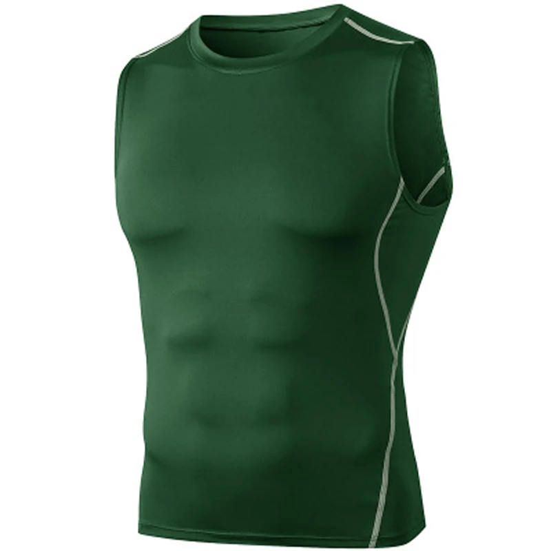 Camisetas de secado rápido para hombre, camiseta sin mangas de compresión, camiseta de entrenamiento para gimnasio