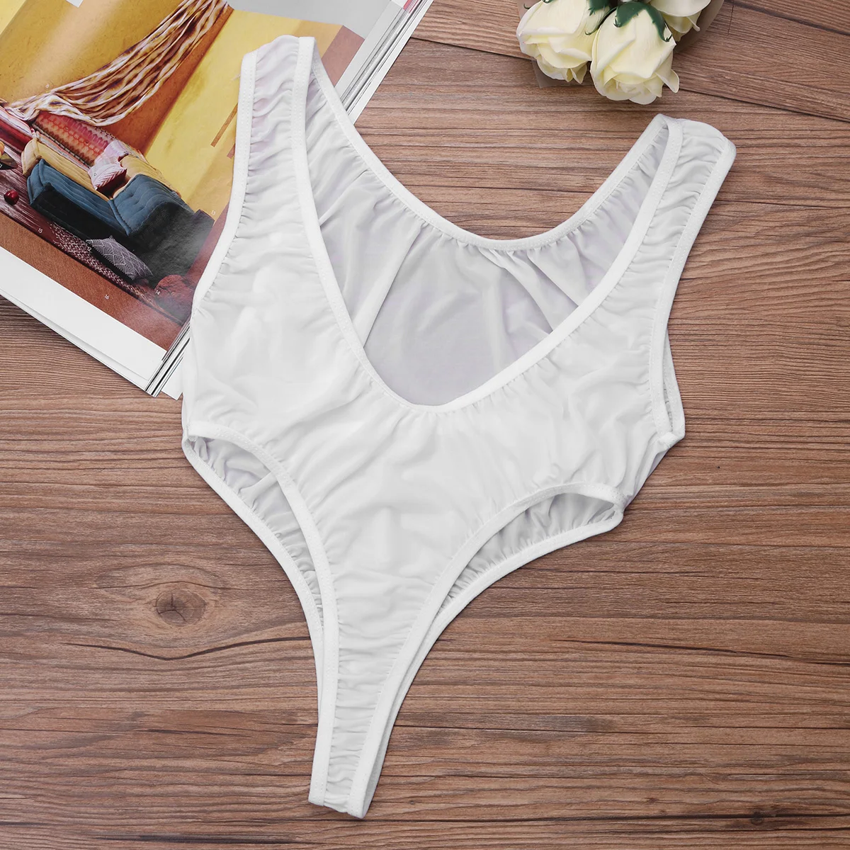 Bañadores de una pieza para mujer, de corte alto traje de baño, Tanga, leotardos, leotardo, ropa interior para playa